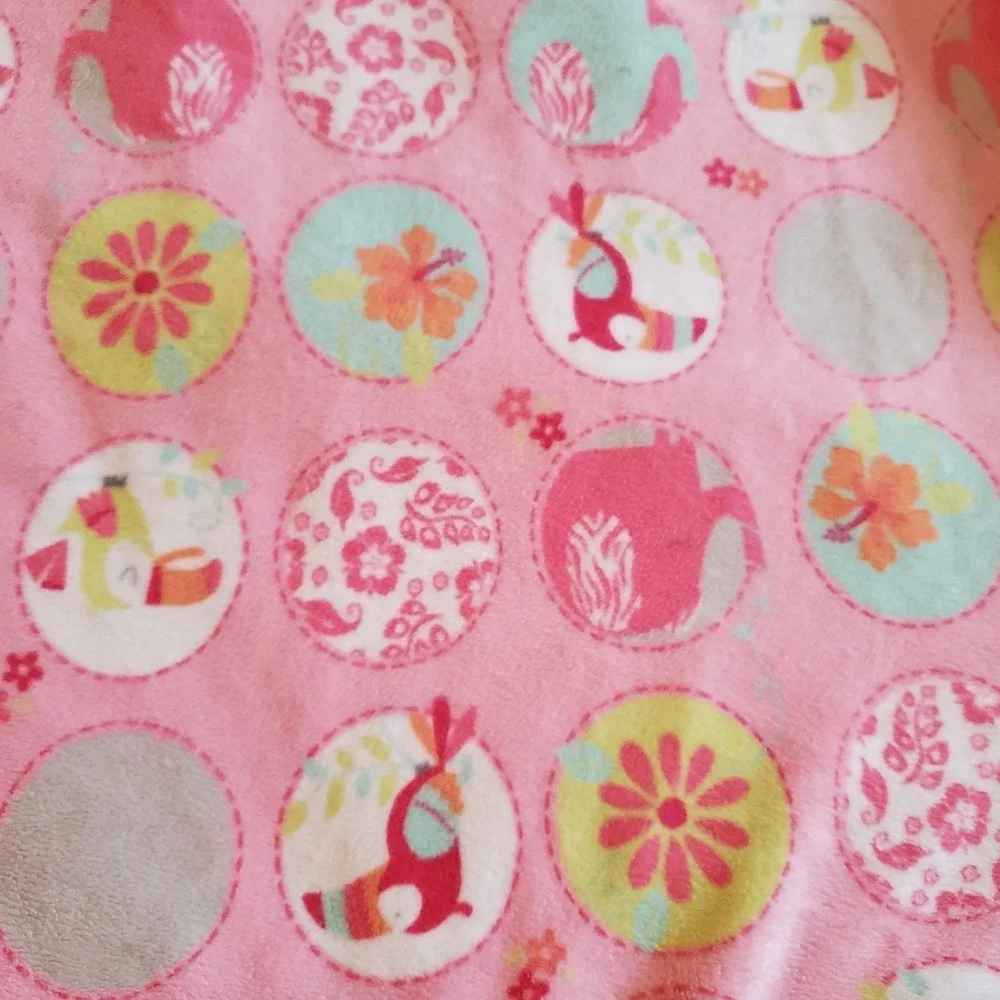 Garanimals Pink Baby Plush Blanket Sherpa‎ Toucan Circles Elephant Teal Orange